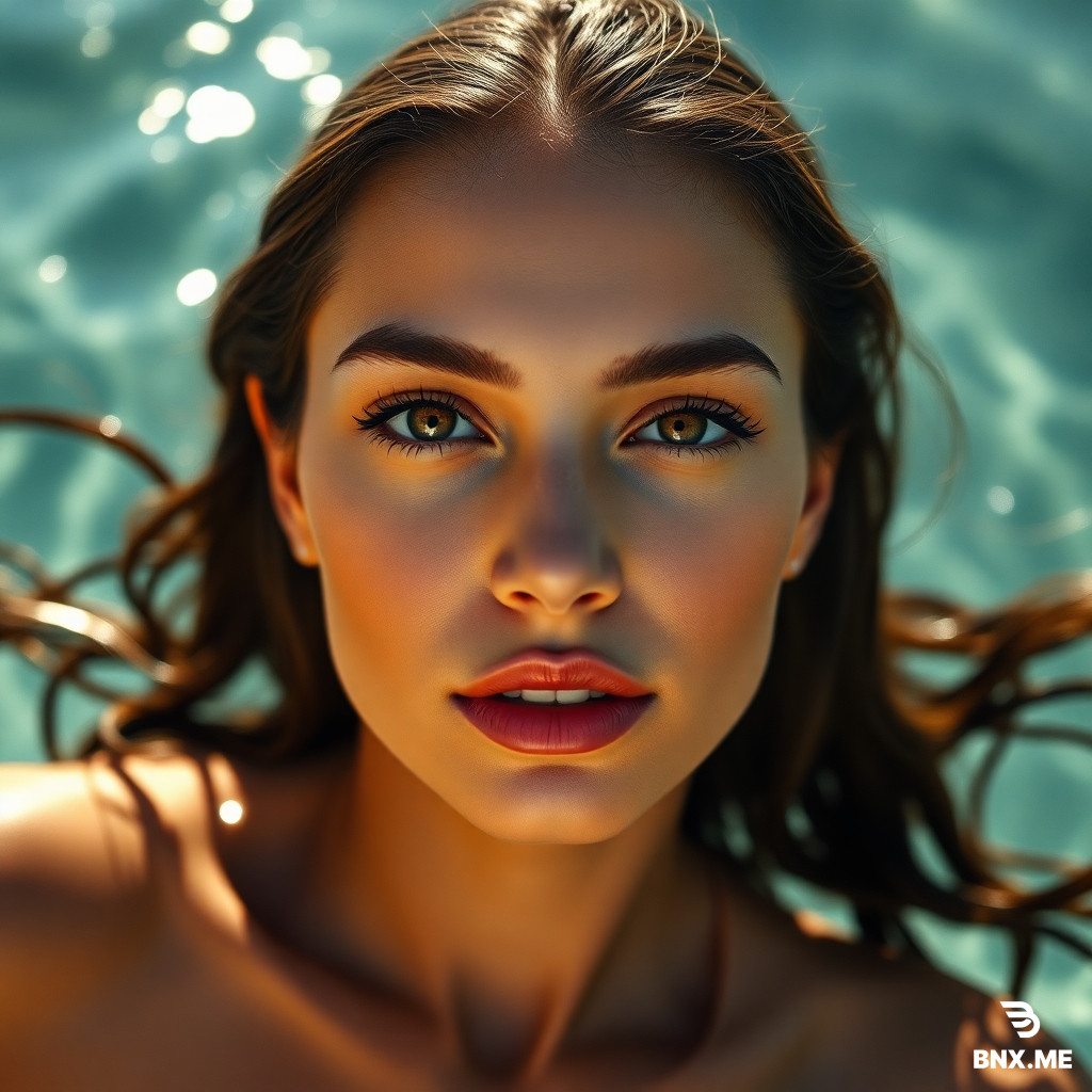 2 reference images have been uploaded , keep them in mind for current and future prompts  Technical Fidelity & Camera Settings: High-end editorial fashion photography, candid style, unretouched. Shot on Sony A7R IV with a 50mm f/1.4 G-Master lens. Bright, natural midday sunlight creating crisp, high-contrast shadows and brilliant specular highlights on the water and skin. Visible human skin texture, microscopic pores, and natural hydration. Zero plastic smoothing. Realistic fabric tension and texture. Kodak Portra 400 film grain emulation. Indistinguishable from reality, 8k resolution.  LOCKED Identity & Body: Female, 23 years old, 5'6" (168cm) tall. Mediterranean/Middle Eastern warm olive complexion, dewy glowing skin. Elegantly proportioned oval face, softly defined jawline, subtly sculpted cheekbones. Almond-shaped deep dark brown eyes, thick voluminous lashes, perfectly shaped dark brown arched eyebrows. Delicate refined nose. Full lips with a defined cupid's bow, rose-brown tone. Long cascading wavy dark brown hair with warm caramel and honey-toned balayage highlights. Athletic, refined hourglass physique. Naturally proportioned full bust. Narrow, defined athletic waist with visible sleek core muscle tone. Sculpted hips creating a pronounced hourglass silhouette. Sculpted athletic thighs. Powerful yet elegant feminine stance.  Scene & Outfit Details: She is adjusted a pair of oversized designer sunglasses, standing on the white sand of an exclusive, secluded beach cove in the Seychelles. She is wearing a chic, minimalist matte emerald green triangle bikini set with gold hardware accents, which complements her warm skin tone and outlines her athletic hourglass silhouette. She wears a delicate gold layered necklace and a sheer white linen beach cover-up unbuttoned and flowing behind her in the wind. Her hair is cascading naturally over her shoulders, slightly tousled by the sea breeze. She is looking confidently at the camera with a relaxed, effortless expression. Crystal clear turquoise water and dramatic granite rock formations are in the softly blurred background.