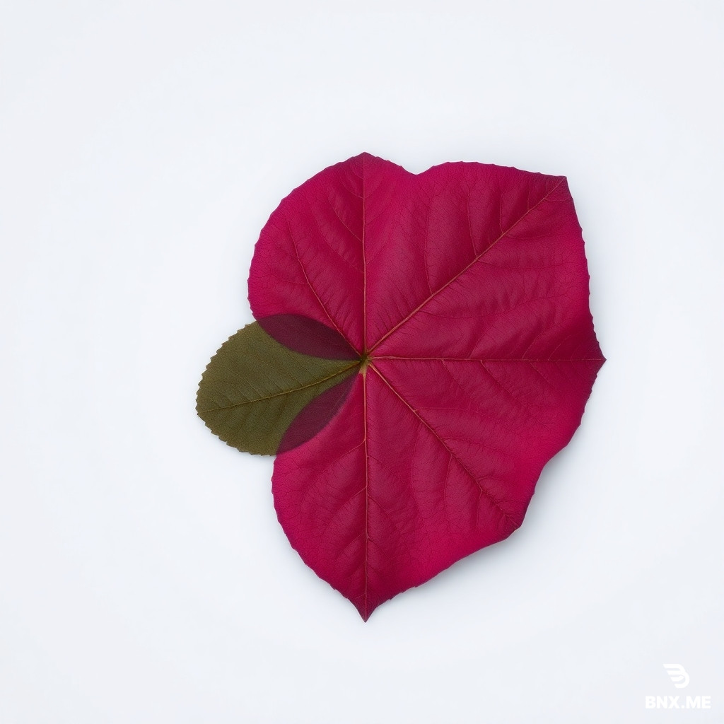 A top-down view of a single rose leaf, showing details and veins on a clean background