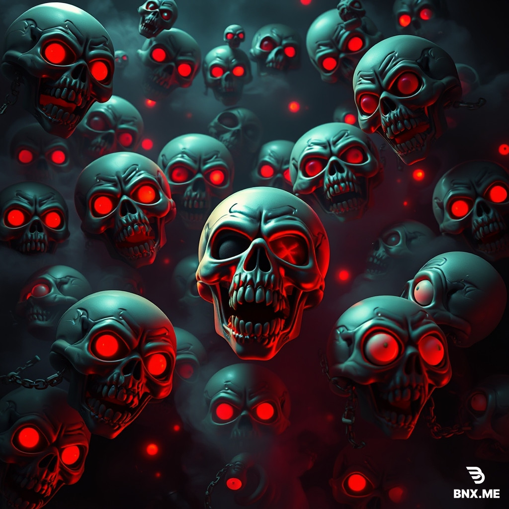 A terrifying dark horror wallpaper, absolutely packed with hundreds of hyper-detailed 3D emojis of new and never-before-seen designs: bleeding skulls with melting flesh, screaming demonic faces with multiple eyes, zombie heads with exposed brains, ghostly figures with chains, cyborg monsters with glowing red pupils, twisted clown faces with sharp teeth, and floating eyeballs with veins. All emojis are swirling in a violent storm of toxic neon green, blood red, and eerie purple lights. The background is a pitch-black abyss with thick smoke, cracked digital glitch effects, creepy fog, and shadowy tentacles emerging from the dark. Ultra-maximum quality, 16K resolution, hyper-realistic textures, cinematic horror lighting, extreme sharpness, deep shadows, nightmare fuel atmosphere, terrifying and disturbing, perfect vertical phone wallpaper, horror masterpiece --ar 9:16 --v 6.0