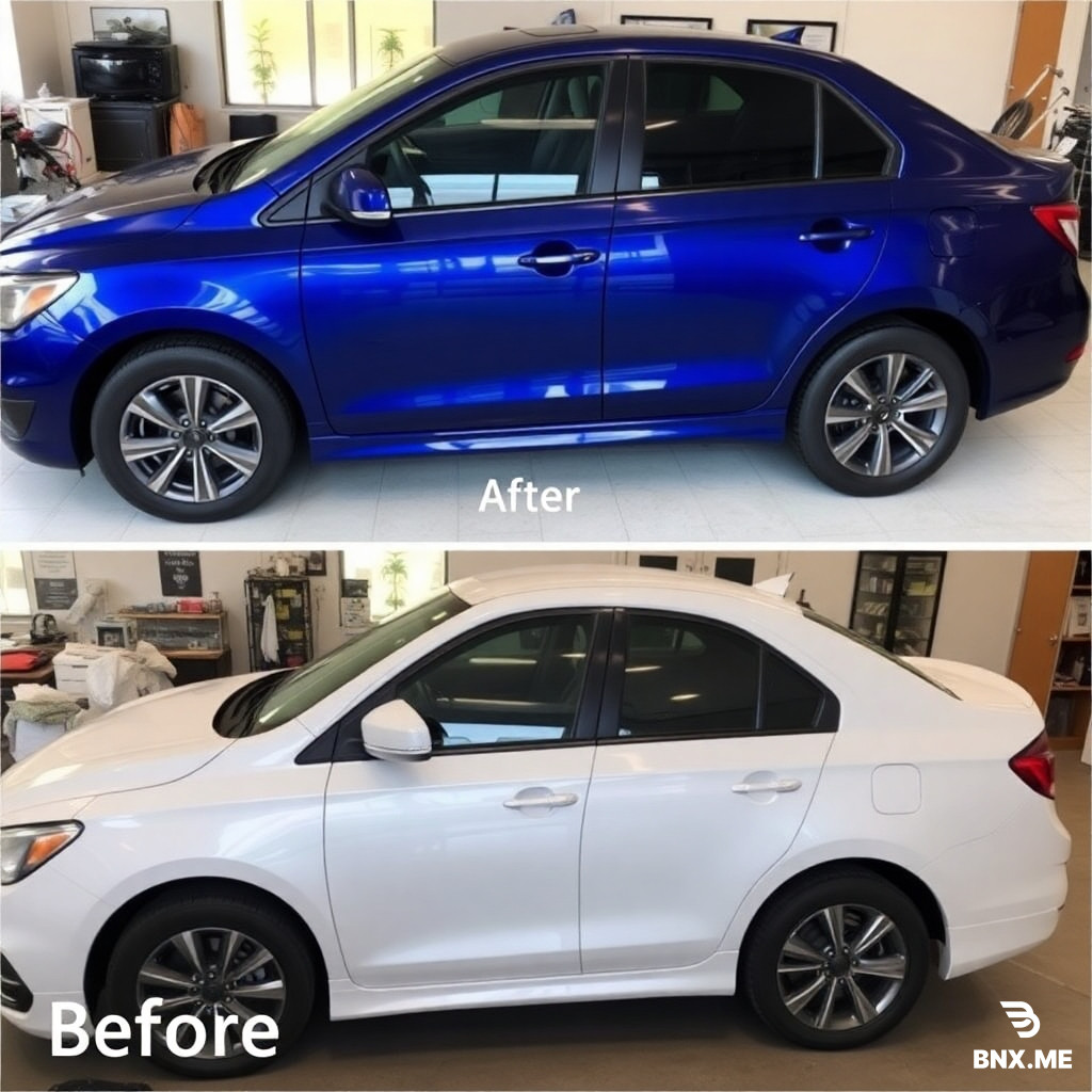 before and after detailing photos side profile