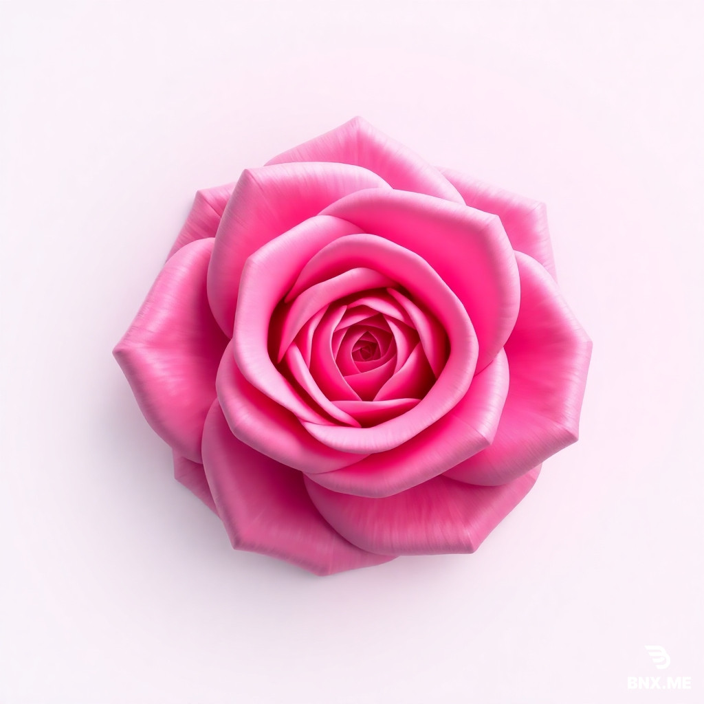 A top-down view of a rose in a bitmap or pixel art style. The lighting transitions from low to high, with the top surfaces brighter and the inner and deeper areas darker to create a clear gradient. The edges are sharply defined with high contrast to make every pixel visible.