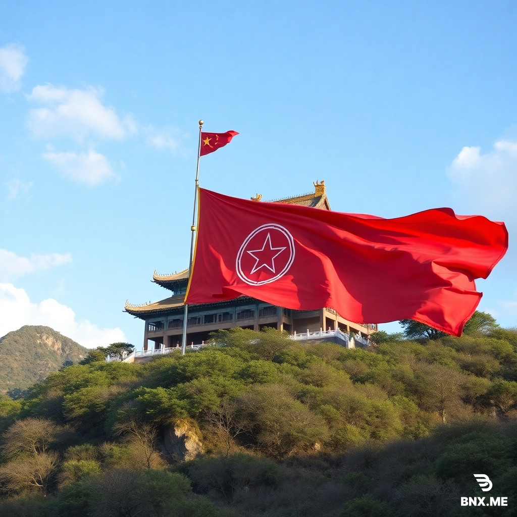 An imaginary national flag, the Zhaozheng Kingdom, demands a sense of sanctity and dignity.