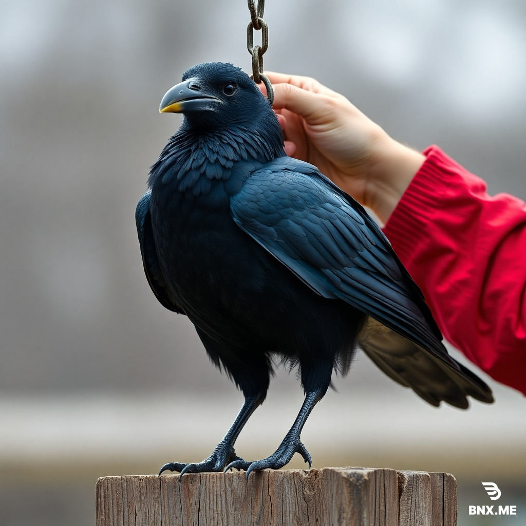 crow lifting a weight