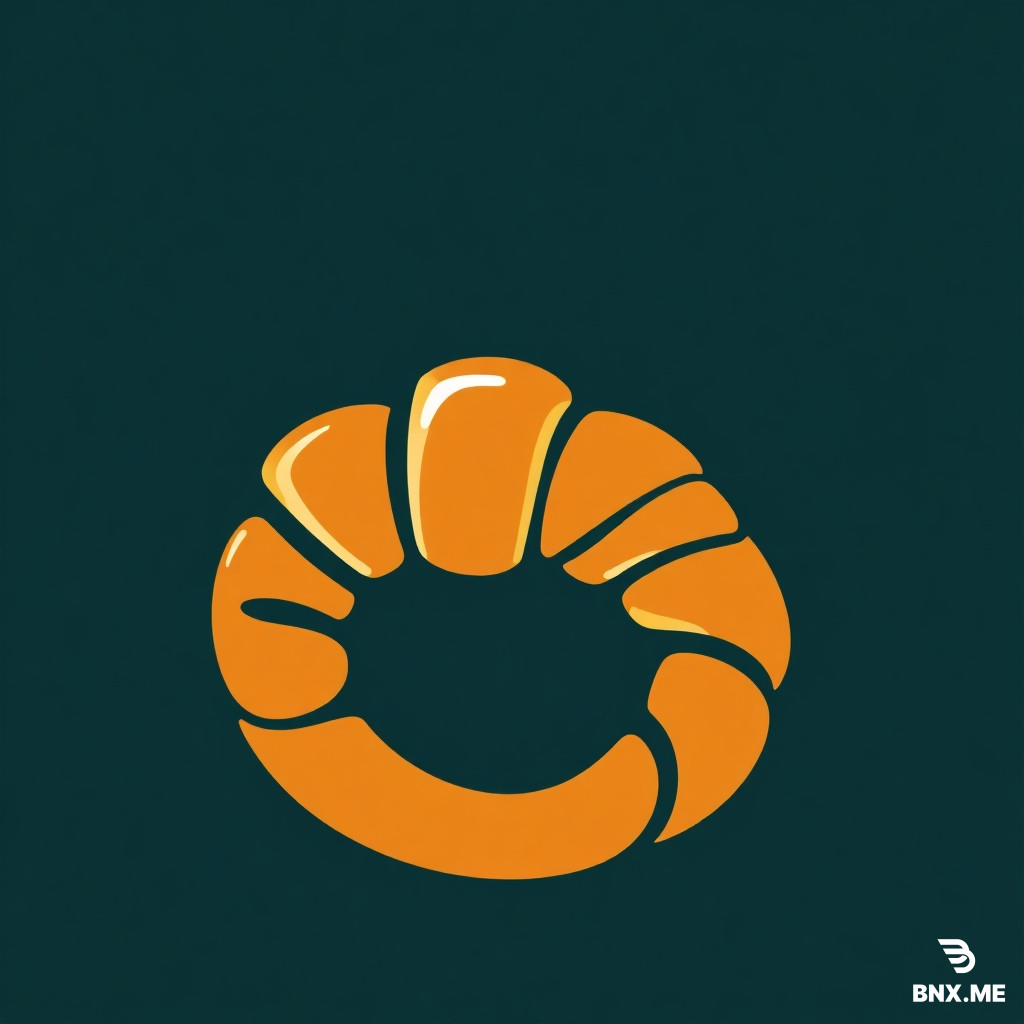 create a logo that represents the letter e. Make it look like  a curled up croissant in the shape of an e