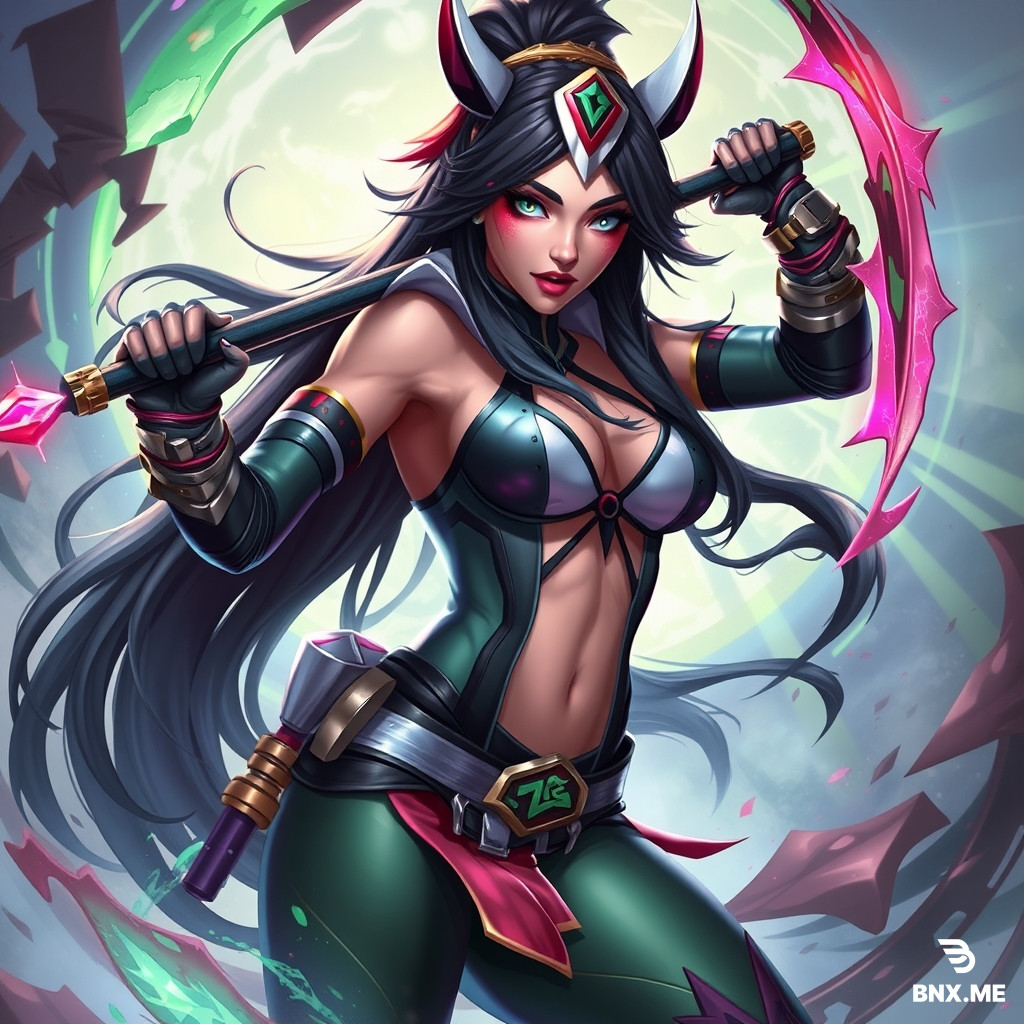 Akali splash art league of legends art style