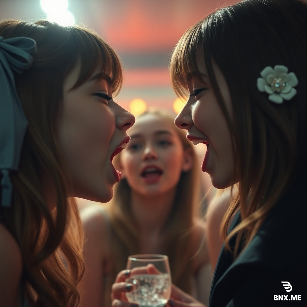 Girls having deep throat’s blowjob