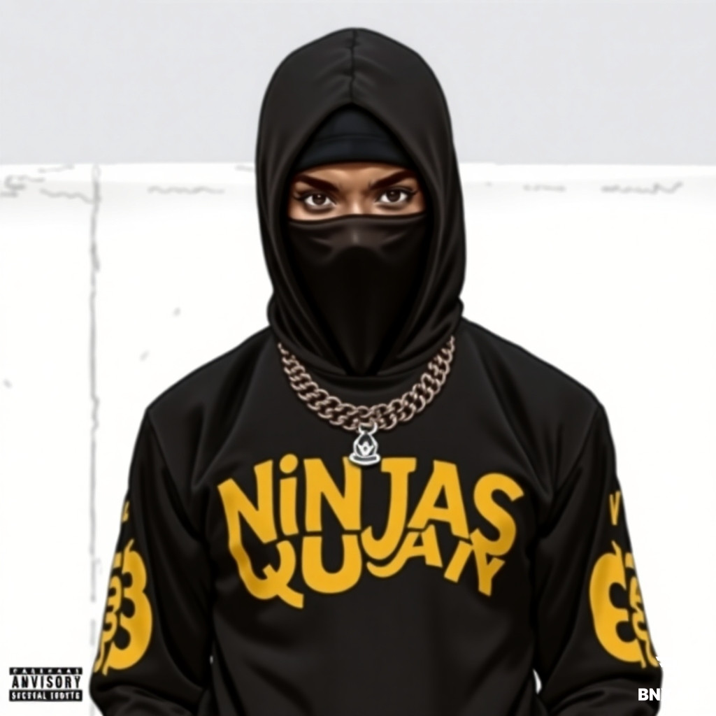 A picture of a song cover (ninjas of Quan)add artist names(Melanin ace ft custo)it's a freestyle titles