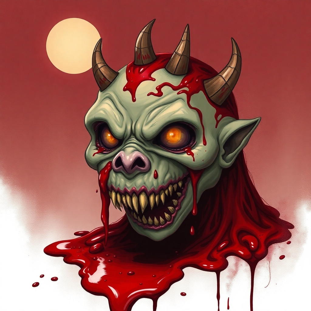 Scary monster with blood