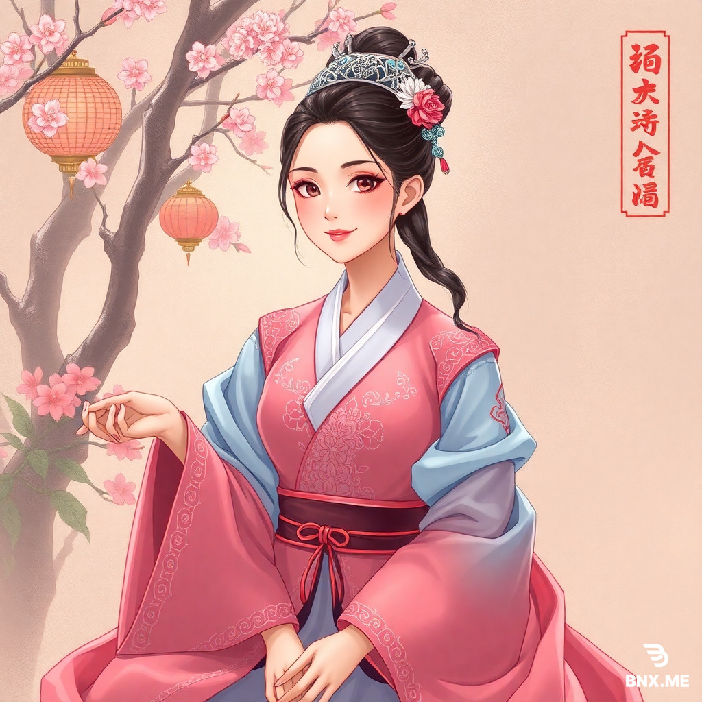 染着一头蓝色的短发，笑起来的时候眼睛亮晶晶的中国女生