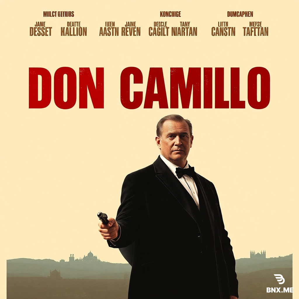 du bist ein professioneller kinoposter-künstler, der auftragsarbeiten übernimmt. mein auftrag ist: male mir je ein kinoposter zur fünfteiligen filmreihe "Don Camillo". je ein poster für einen filmteil. Deutsche Titel verwenden. Darstellernamen der hauptdarsteller sollen auf dem Poster sein. die hauptdarsteller sollen auf dem poster sein. das jeweilige einzelne poster soll einige dinge des jeweiligen filmteiles aufzeigen, schön wäre, wenn das postergrundgerüst bei allen filmpostern gieich ähnlich wäre. man soll die beiden prominenten erkennen können, sehr hoher wiedererkennungswert.