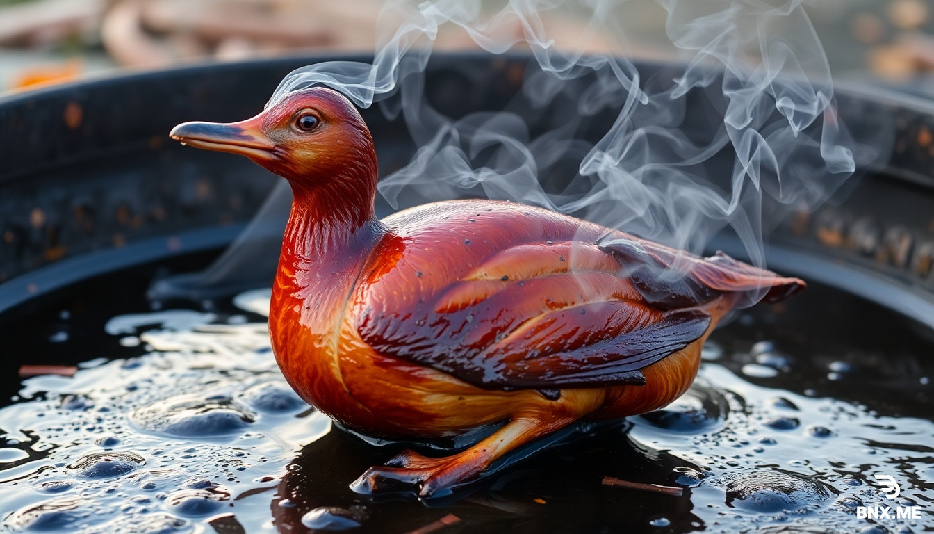 Smoking duck
