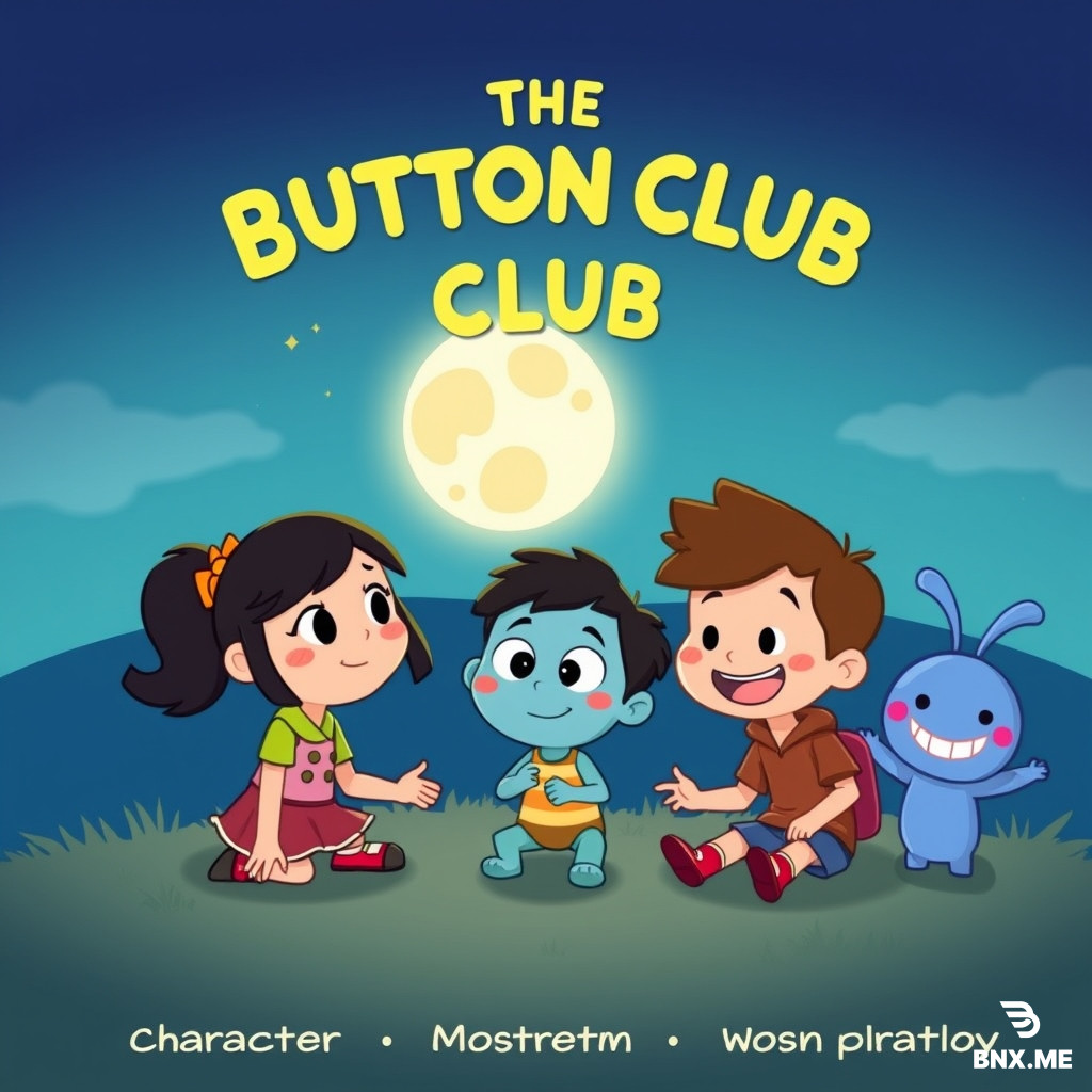 THE BUTTON CLUB Episode 1: “The Mystery of the Missing Moon” Characters  Mia — curious, brave, and always asking questions. Leo — Mia’s energetic little brother who loves snacks. Bloop — a cheerful blue creature who lives in their clubhouse. Narrator — warm and playful.