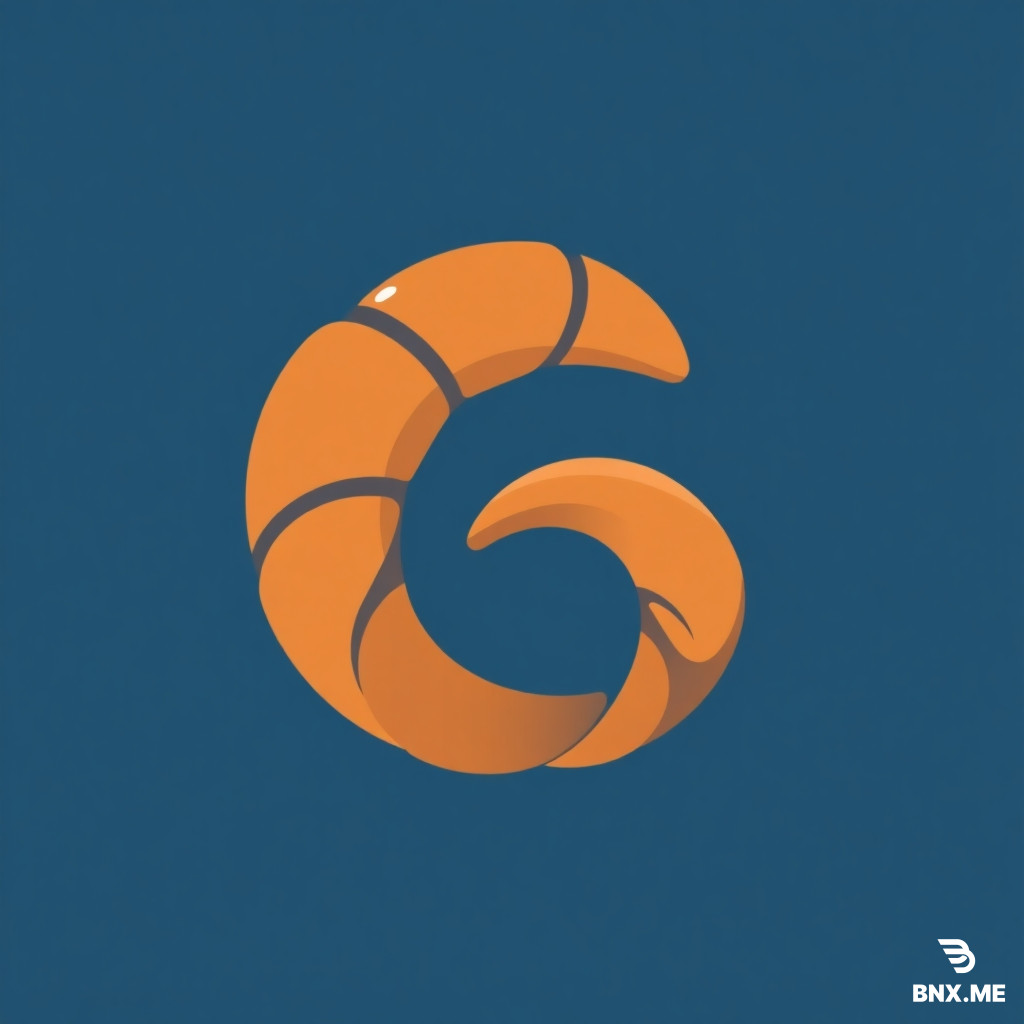 an e logo that looks like a curled up croissant
