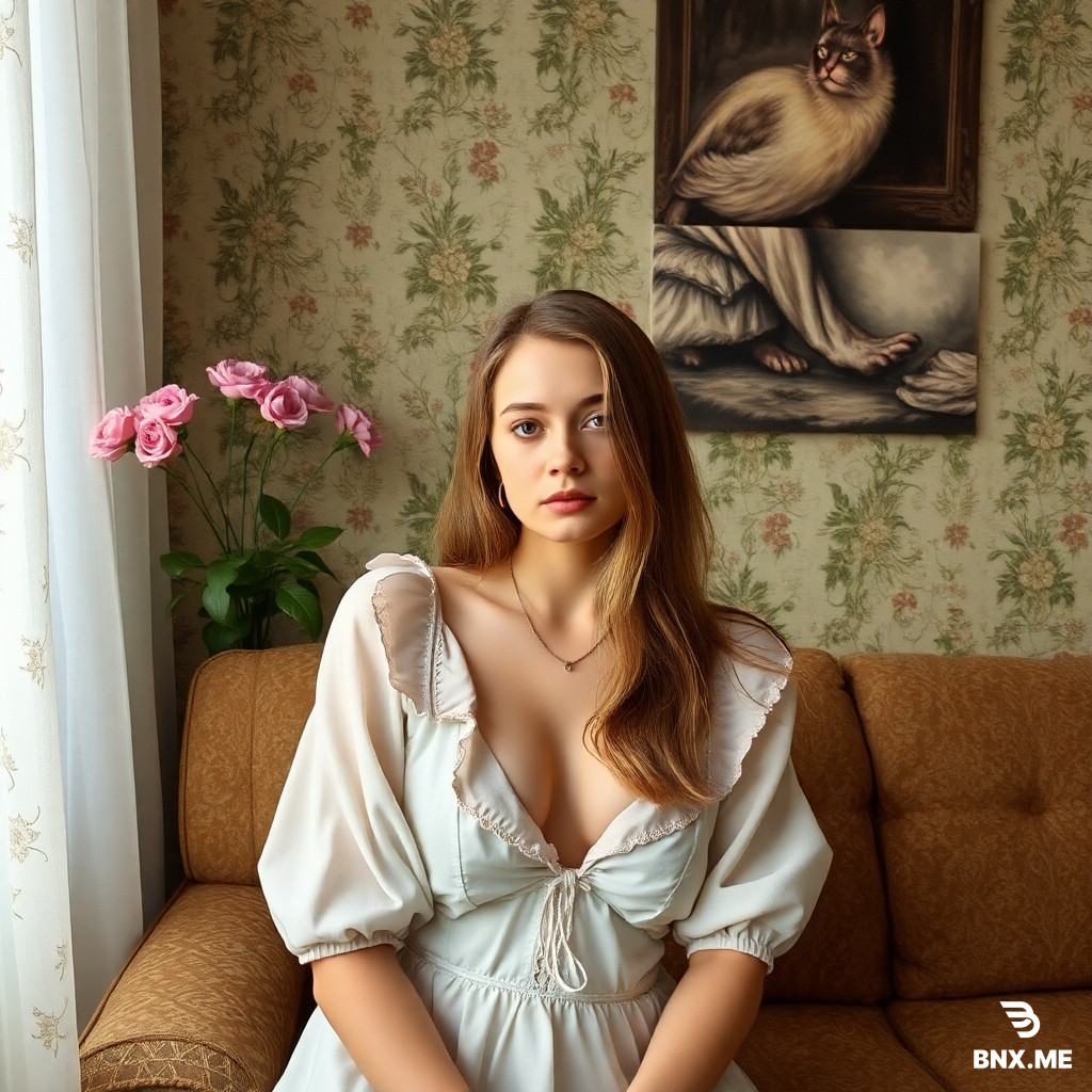 Голую девушку, раздеваются в квартире старой