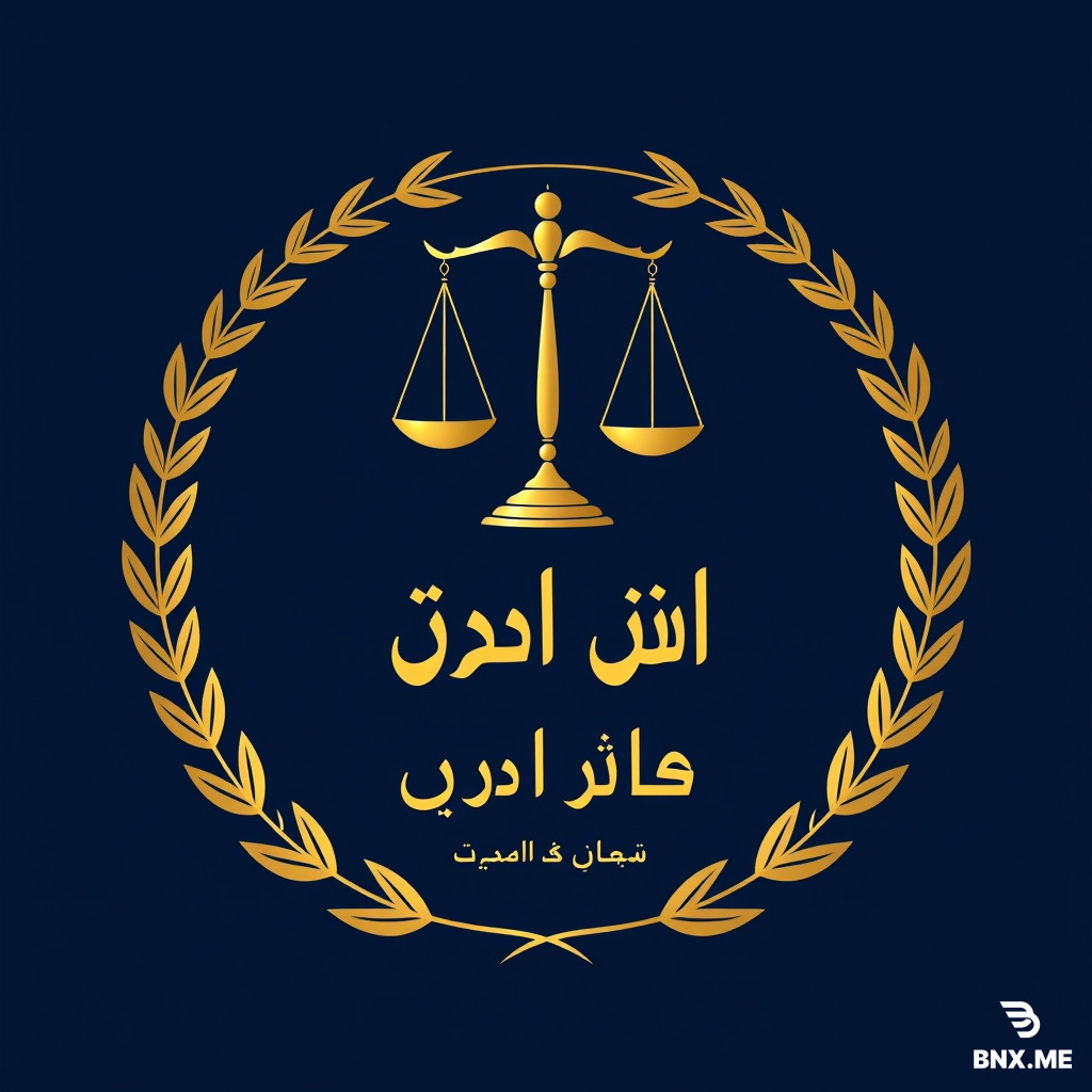 A highly professional and elegant logo design for a female lawyer. The centerpiece is a beautifully balanced classic set of scales of justice, surrounded by a circular laurel wreath. The style is premium 3D metallic gold foil on a deep navy blue background. Below the emblem, the Persian name "فرشته ترابیان" is written clearly in an elegant Persian Nastaliq calligraphy font. Underneath the name, smaller clear Persian text says "وکیل پایه یک دادگستری". Clean lines, high resolution, luxury branding, highly detailed, vector-style graphic design, centered composition.