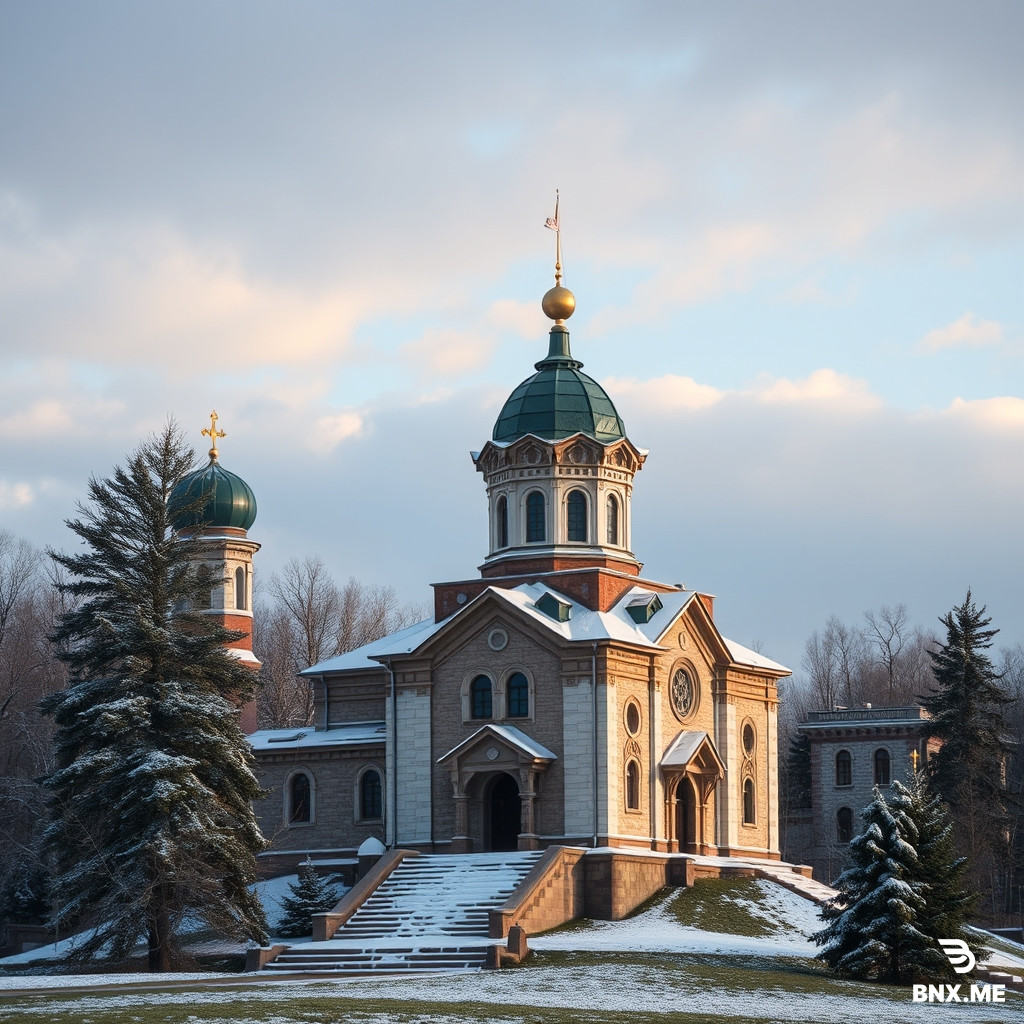 старый замок на холме, акварель, мягкие тона