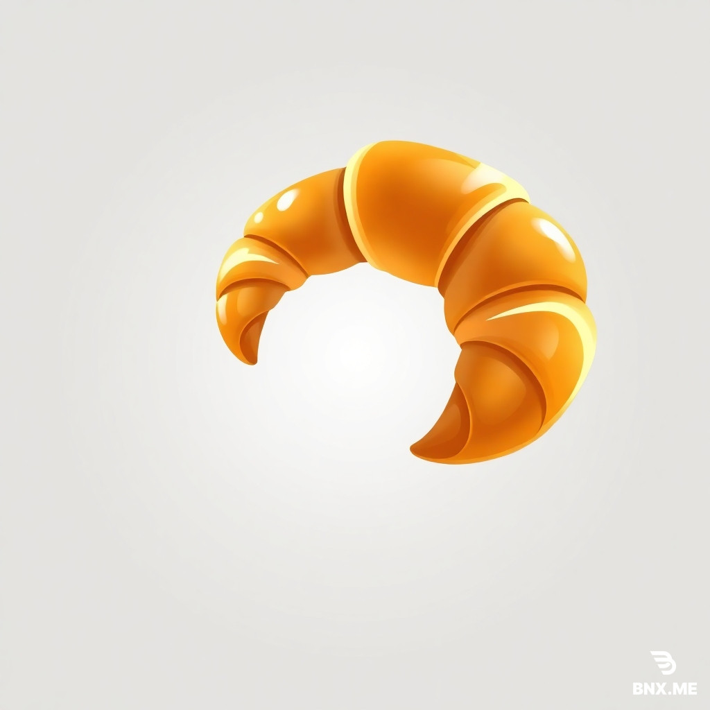 create an logo on a transparent background that looks like a curled up croissant in the shape of the letter e. This will represent the first e in the brand name Web bakery