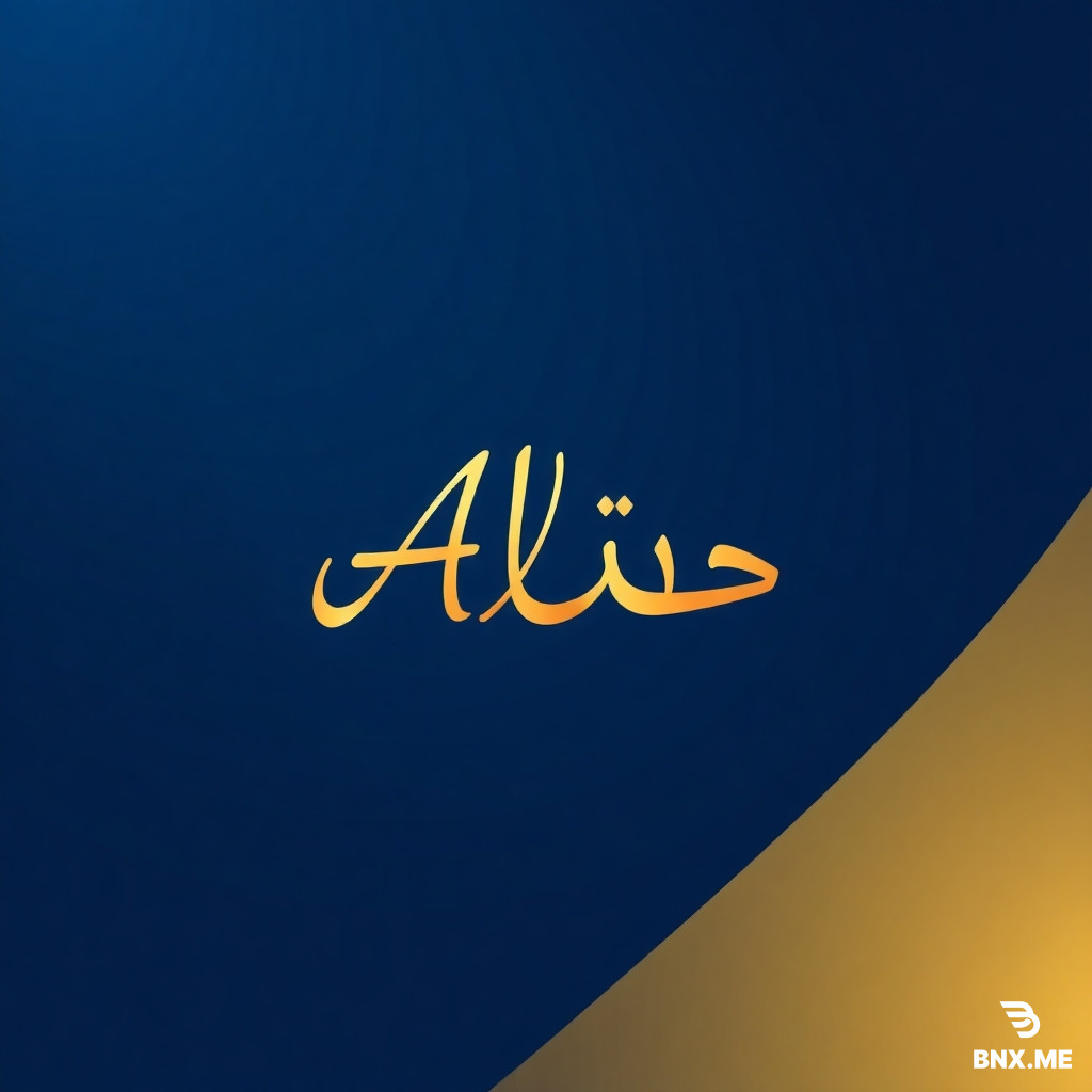 Minimalist YouTube banner with deep blue and gold for an Arabic channel named "Alif". The letter "Alif" drawn in elegant gold calligraphy, center-focused. Soft geometric patterns in the background. No text. No faces. Clean, modern, educational. High-end.