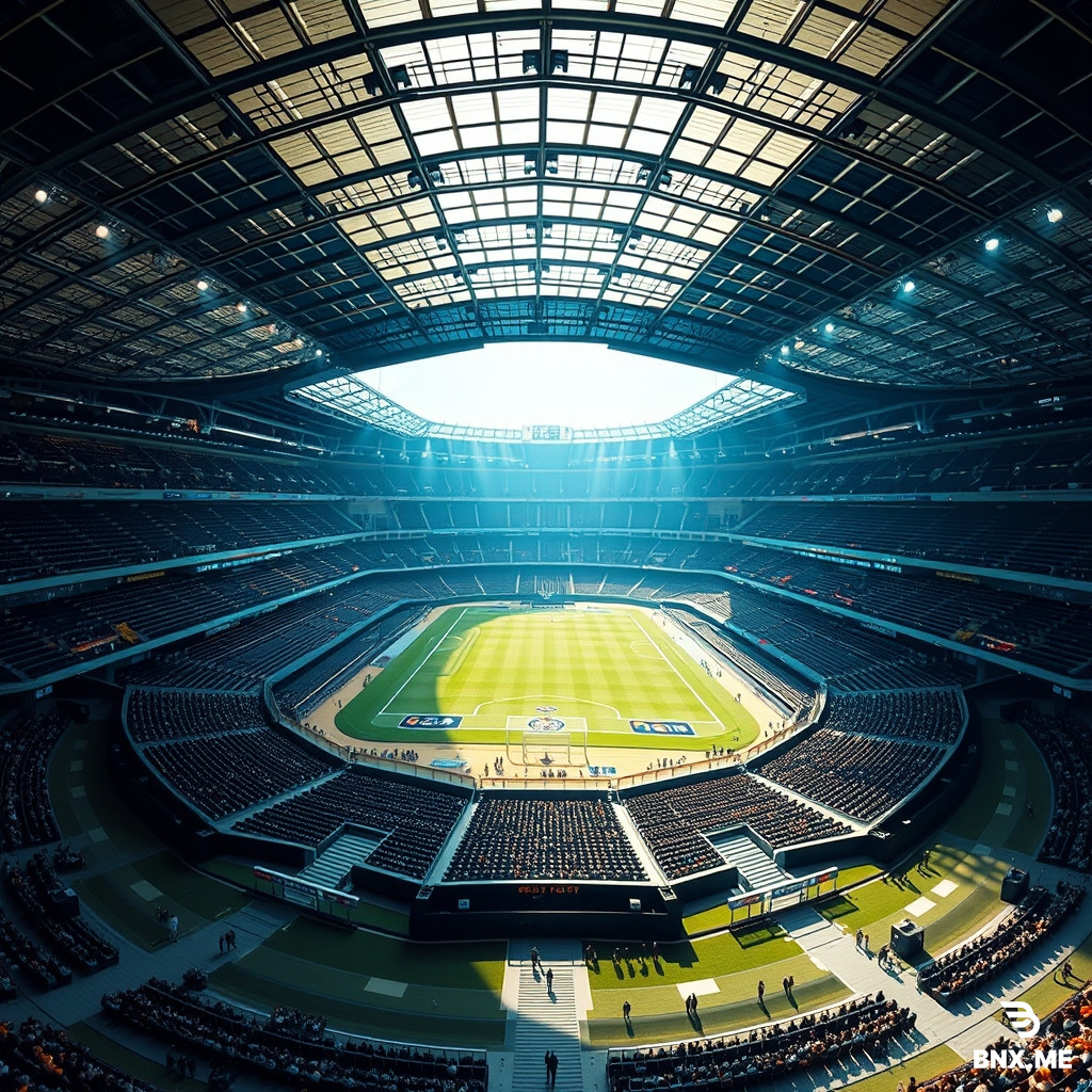 generate me a stadium with the shape of a hexagon like a bee hive