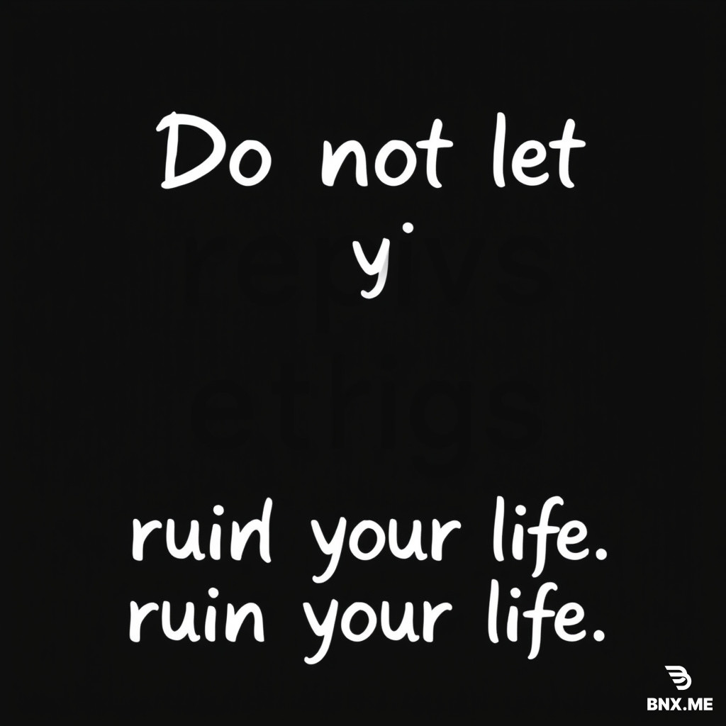 Make a walpaper with black background of quote do not let negative behaviours and bad habits ruin your life