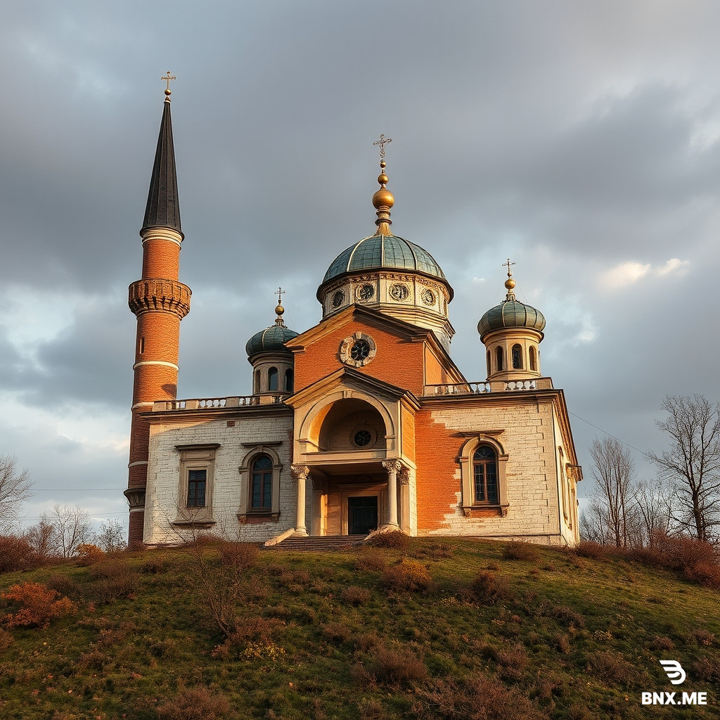 старый замок на холме, фотография, реализм