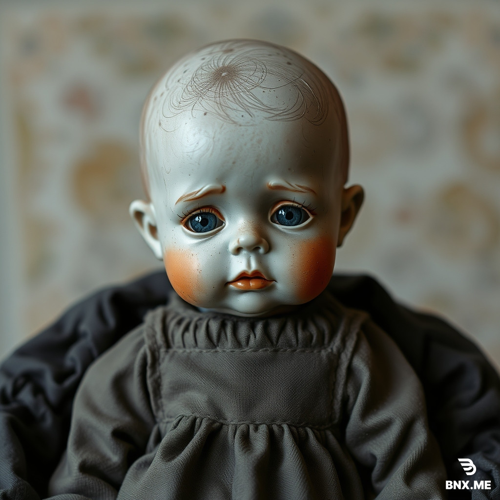 Baby doll sprayed in ash