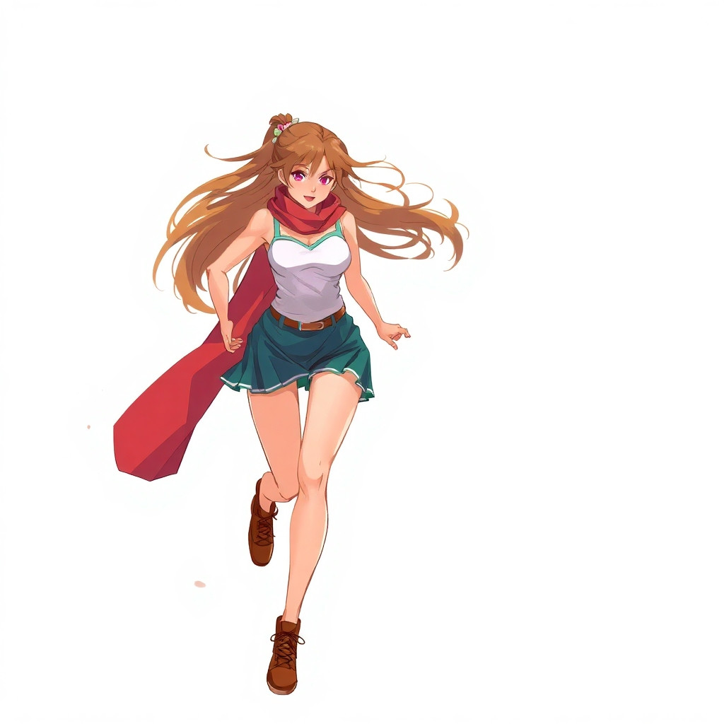 spritesheet, woman anime, running foward, sketch