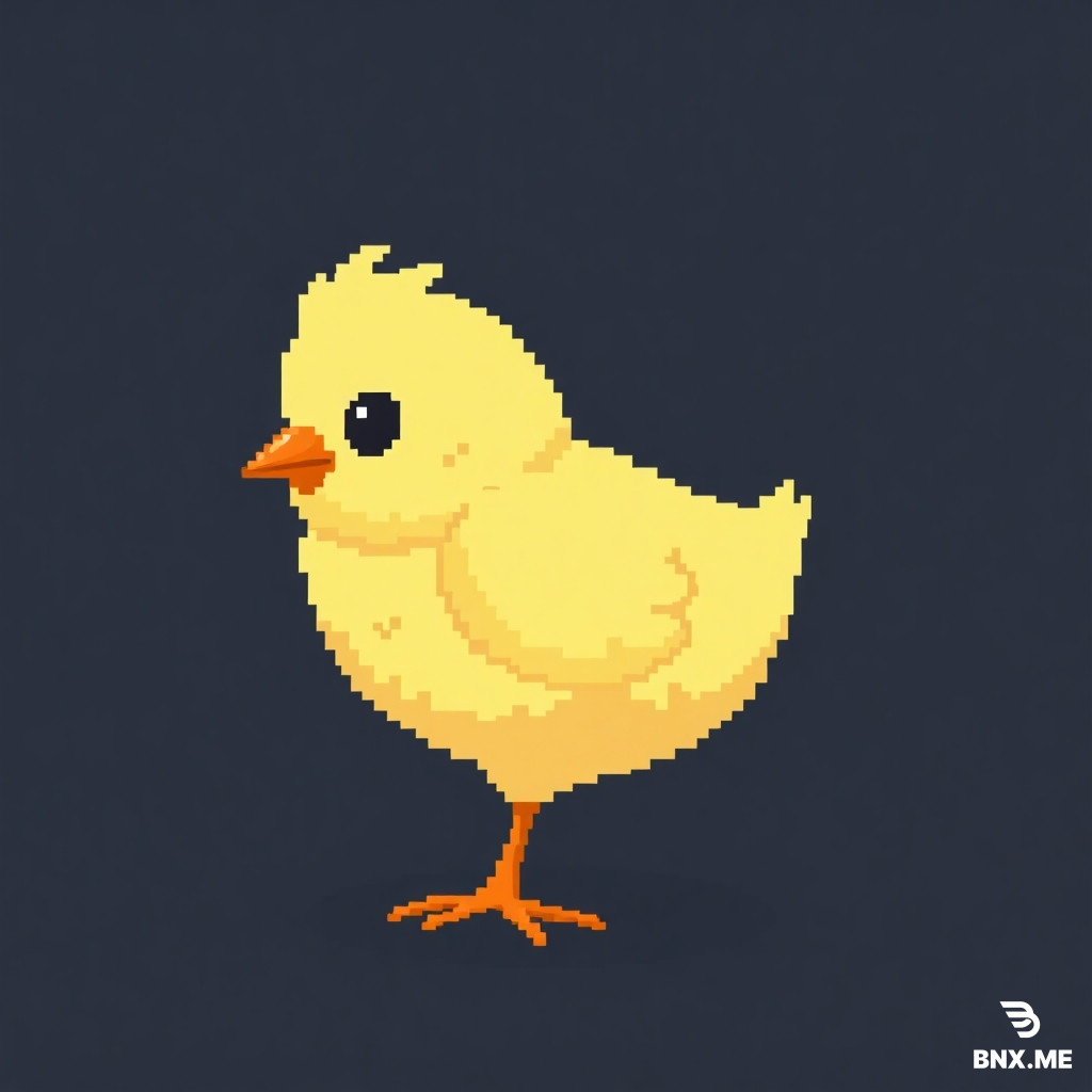 16-bit baby chick, flat 2d sprite, sidescroller, realistic