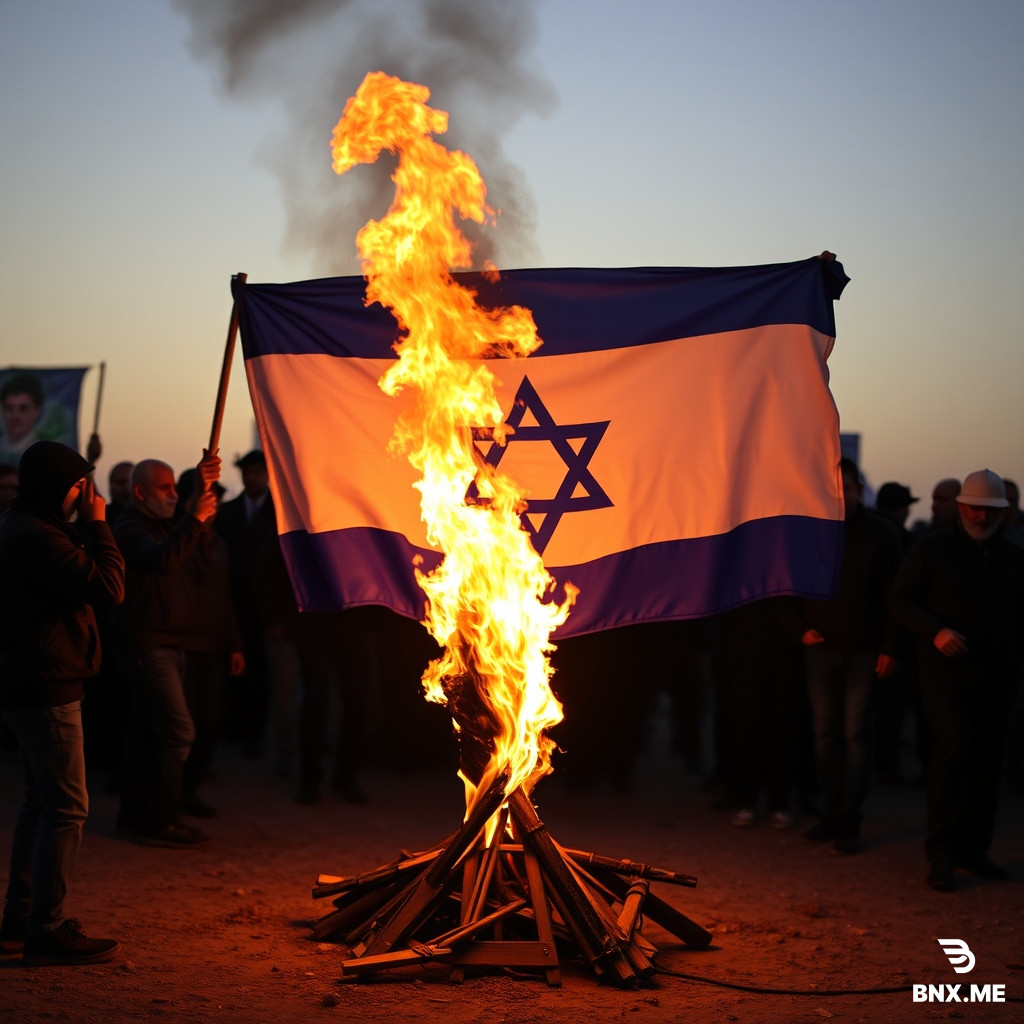 Israel flag burning
