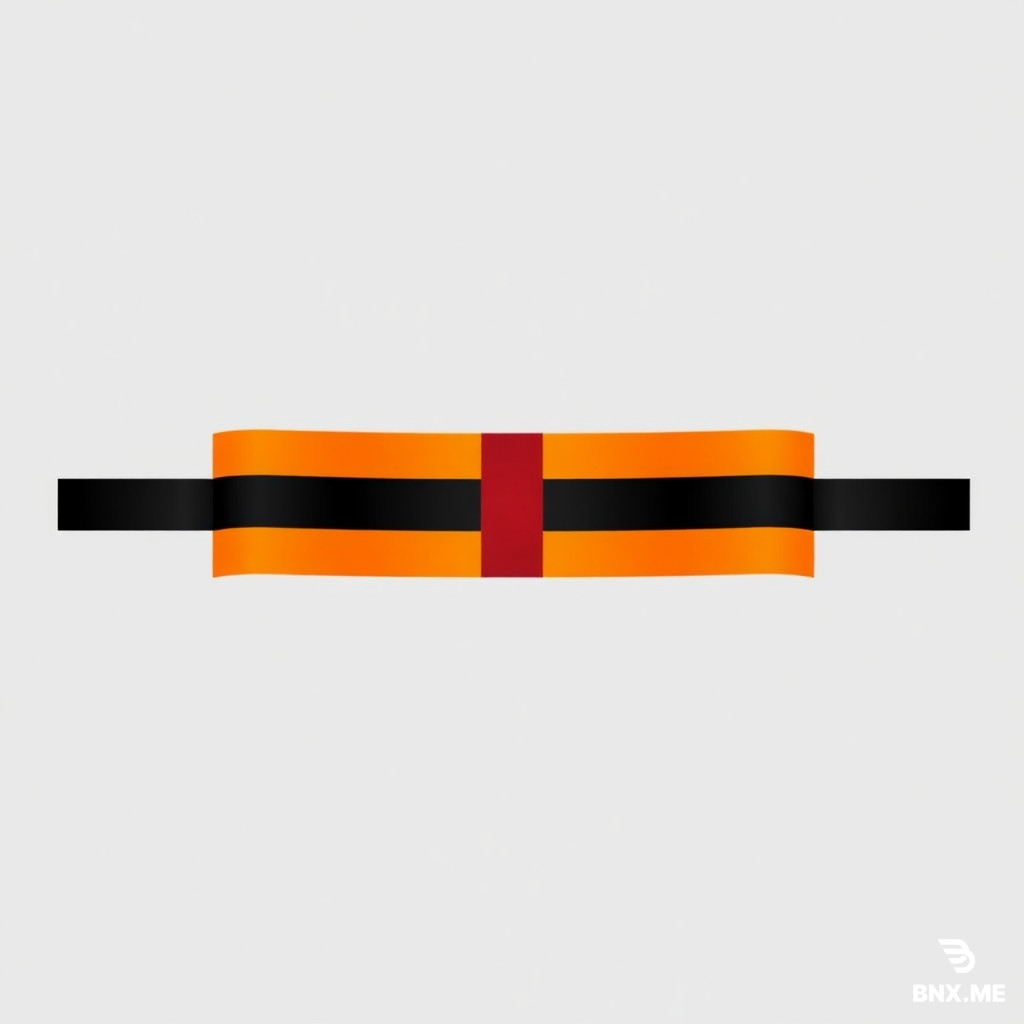 St George ribbon horizontal stripe, 1380x10 pixels wide format, orange and black striped ribbon, three black stripes two orange stripes, flat vector style, transparent background, sharp edges, PNG 1380 x 10 px