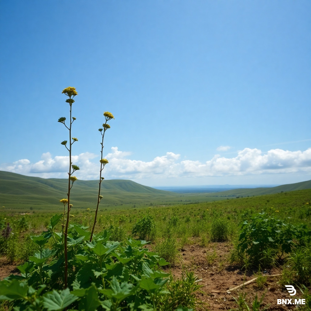 Give a picture that shows the edible weed as an unknown land and say that the naming of the edible weed has been unkind