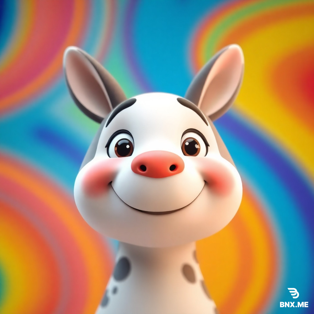 Smily face 3d model animal cartoon for a YouTube channel, family friendly. Colorful background. FOR YOUTUBE CHANNEL BANNER. 2560 x 1440 Pixels