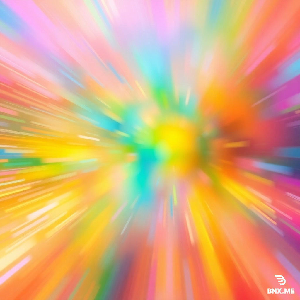 Generate an image bursting with vibrant colors and gradients, forming an abstract and visually striking composition. The colors should blend, conveying a sense of movement and energy.