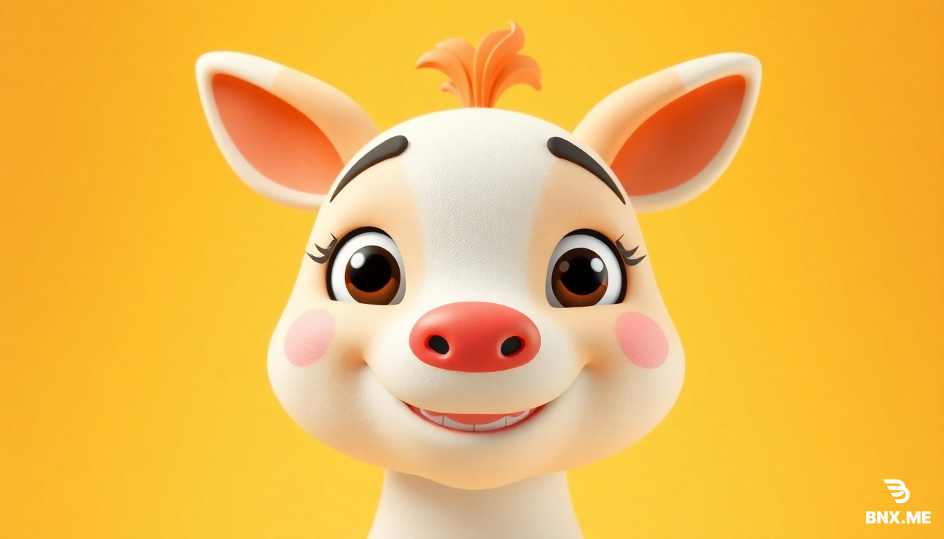 Smily face 3d model animal cartoon for a YouTube channel, family friendly. Colorful background. FOR YOUTUBE CHANNEL BANNER. 2560 x 1440 Pixels