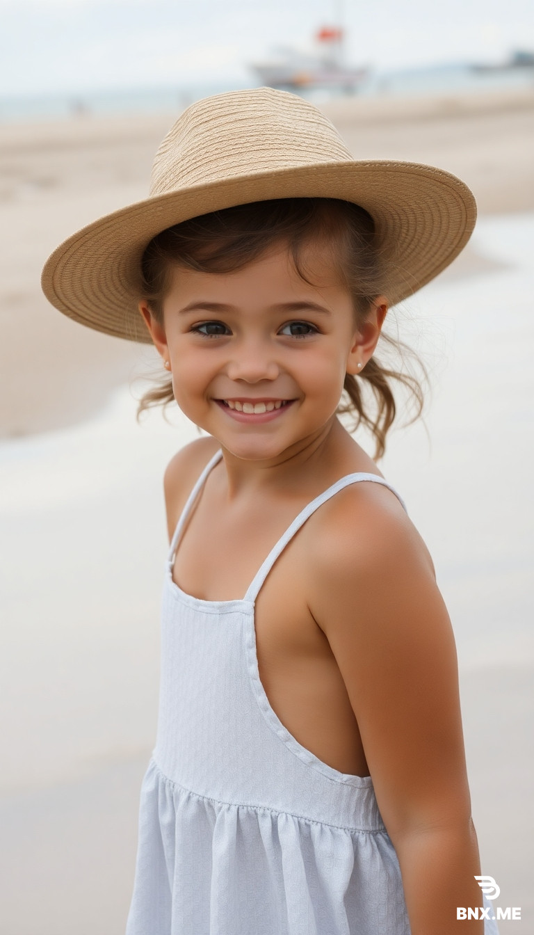 A young girl at the beach