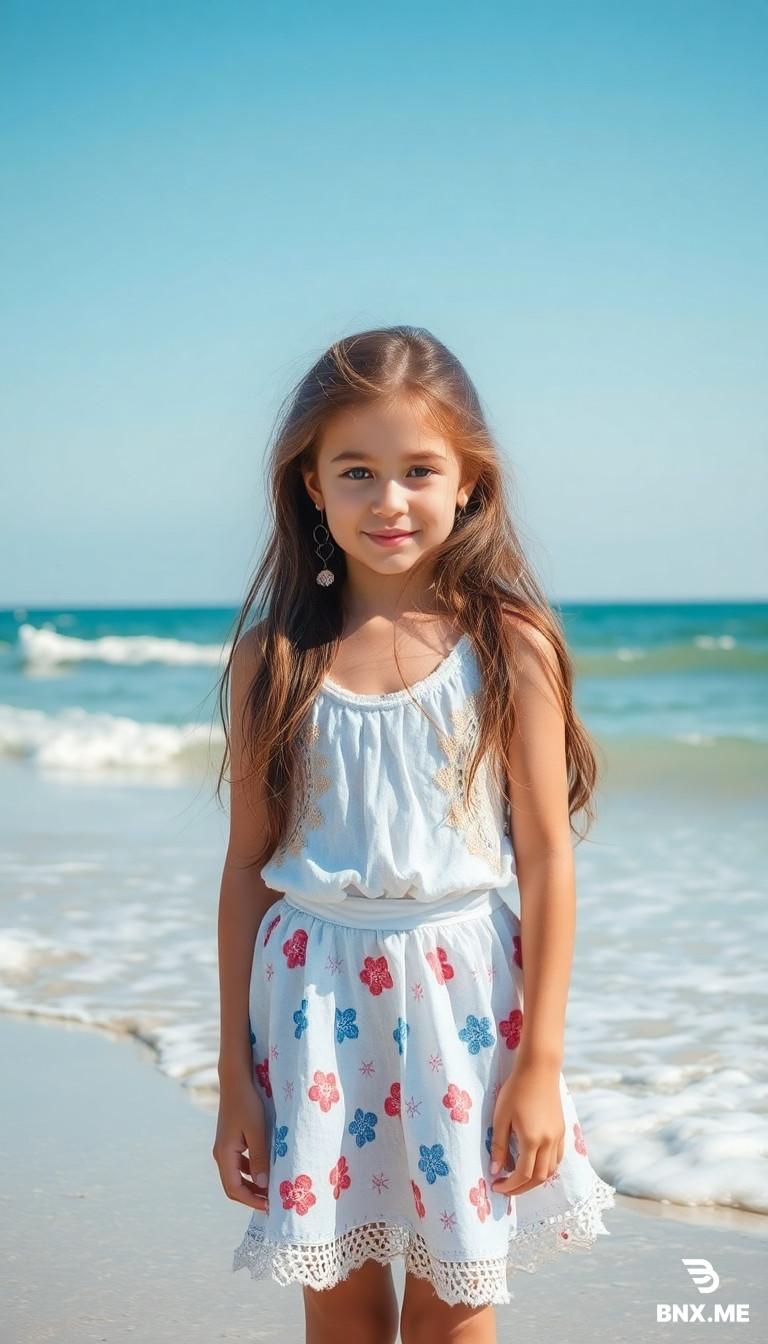 A young girl at the beach