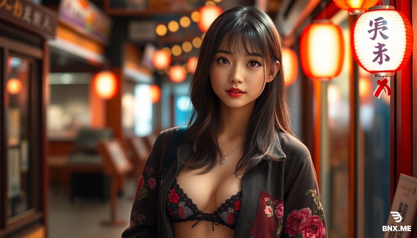 A picture of Japanese girl very cute and butiful and Wearing sexual clothes and ultra realistic  and standup