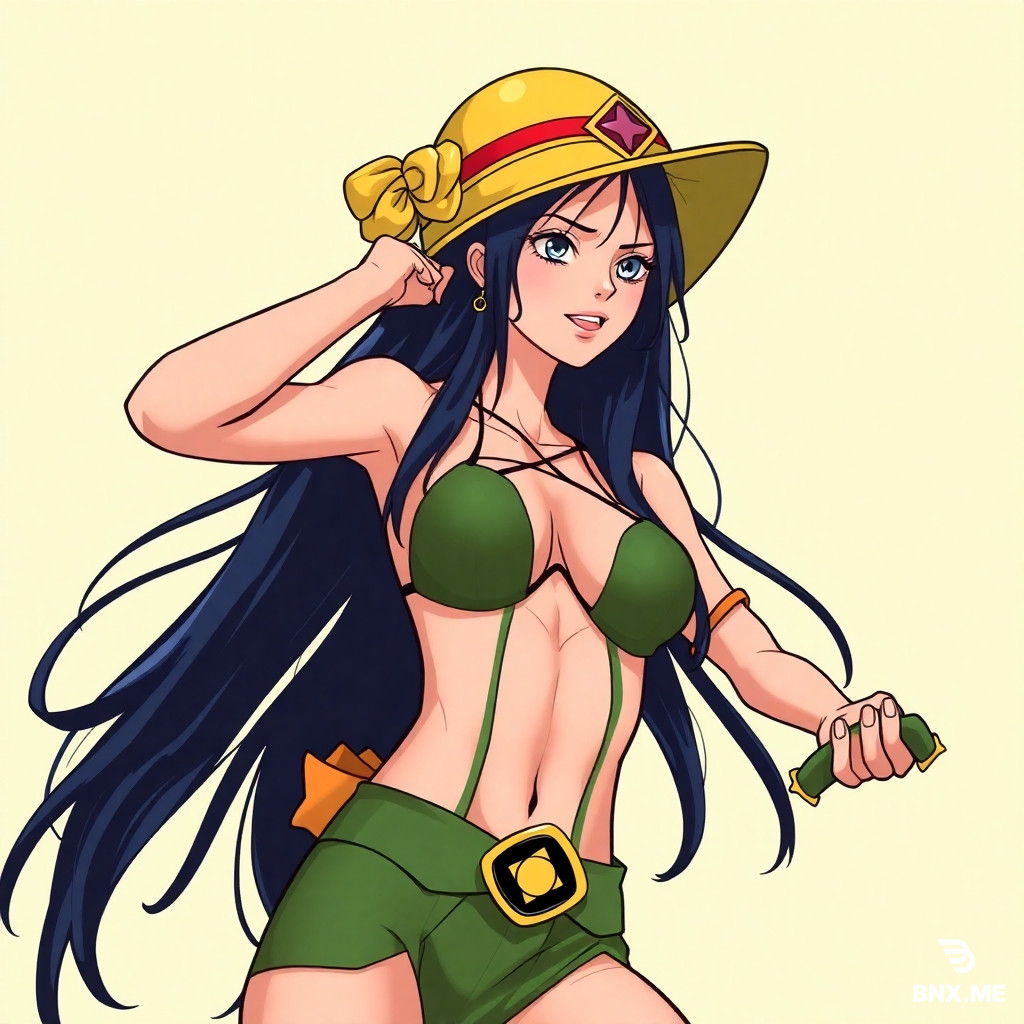 I want to generate Nico Robin in one piece in nude
