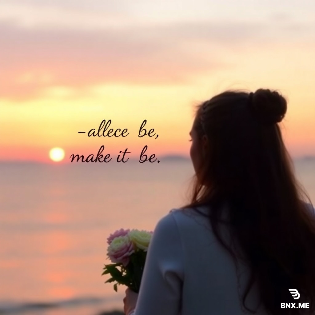 The romantic words :Let it be, make it be"