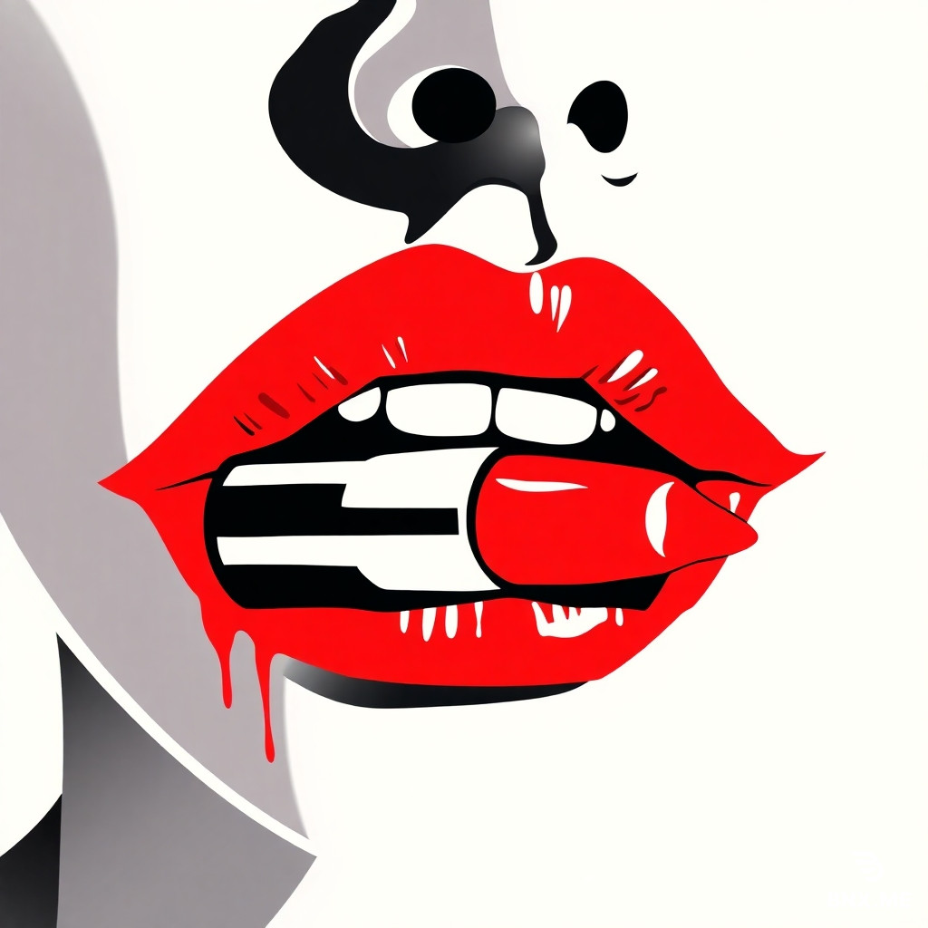 I want a image for a Instagram profile, its about politics, antifascism and related to the sexual workers, the logo could be lipsticking a red lips in a soviet art aesthetic whitouth watermark