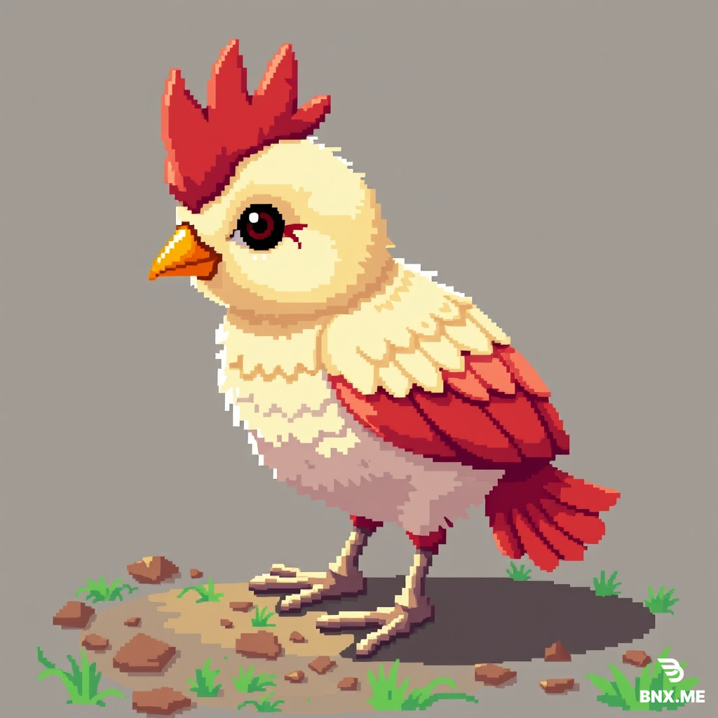 16-bit baby chick, flat 2d, sidescroller, realistic proportions
