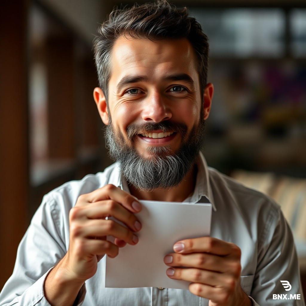 Man holding a paper
