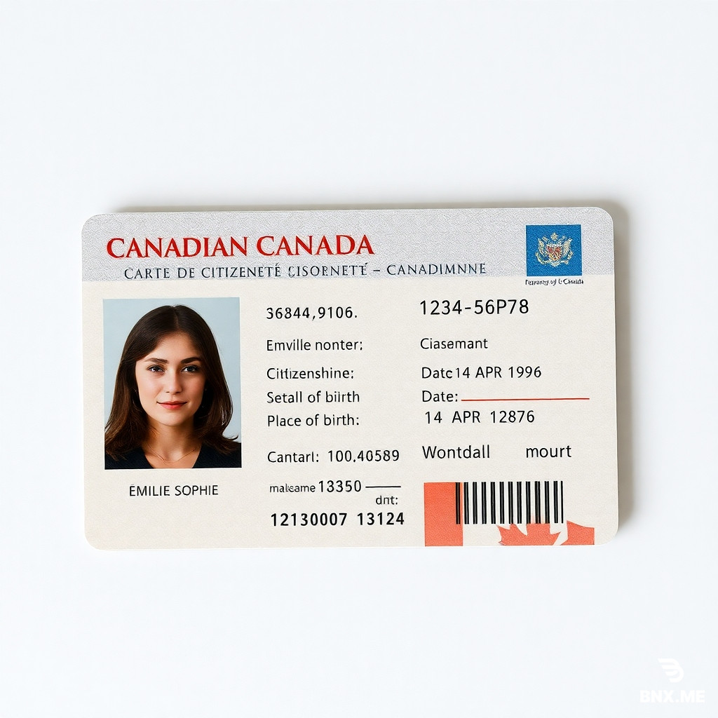 GPT Image 2 by ChaTGPT to generate ID cards   Note: this is a sample   Prompt : Ultra-realistic 16:9 close-up scan of a Canadian citizenship card placed on a clean light grey/white background. The card is horizontally aligned, centered in frame, captured in sharp focus with studio lighting.  Design features a modern government-issued ID layout with bilingual English and French text. Top-left includes the Canadian flag with a red maple leaf. Header text reads “CANADA – CANADIAN CITIZENSHIP CARD / CARTE DE CITOYENNETÉ CANADIENNE.”  The card includes a passport-style portrait of a young woman: medium-length dark brown hair, center-parted, natural makeup, warm skin tone, neutral expression, direct gaze, subtle freckles, wearing minimal jewelry and a dark top.  Personal details section includes: – Surname: MARTIN – Given names: ÉMILIE SOPHIE – Citizenship number: 1234-5678 – Date of birth: 14 APR 1996 – Place of birth: MONTRÉAL, QC, CANADA – Issue date: 20 MAY 2024 – Expiry date: 20 MAY 2034  Background design includes intricate guilloche patterns, microprinting, and soft pastel gradients. A large holographic maple leaf occupies the right side with iridescent rainbow reflections.  Additional elements: – Government of Canada emblem in top-right – Embedded hologram square with maple leaf security seal – Fine-line engraving patterns across the surface – Signature at bottom right (“Émilie S. Martin”)  Lighting is soft and even, highlighting laminated plastic texture, subtle reflections, and security overlays. No hand visible. Clean, minimal, professional composition. Photorealistic, high detail, 8K quality.