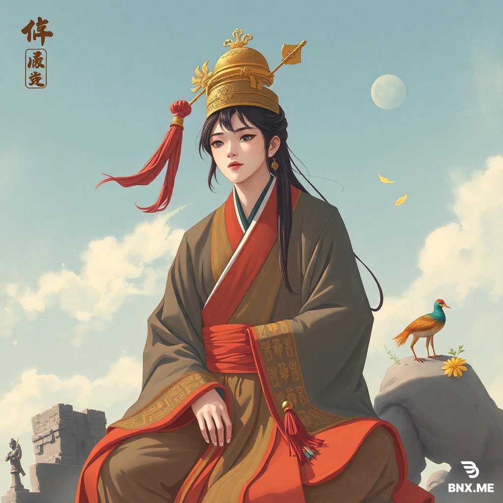 一个白色头发，在头顶上方长着白色狐狸耳朵的女孩，双手靠在栏杆上，目光看向远处，背景是无数的现代高楼大厦，日本的动漫风格，女孩身上穿着日本的和服，侧身背对着视角