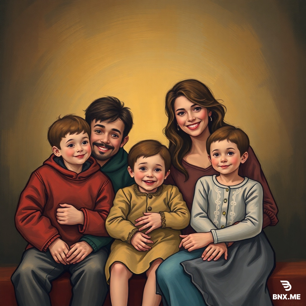 Généré moi une image d'une famille