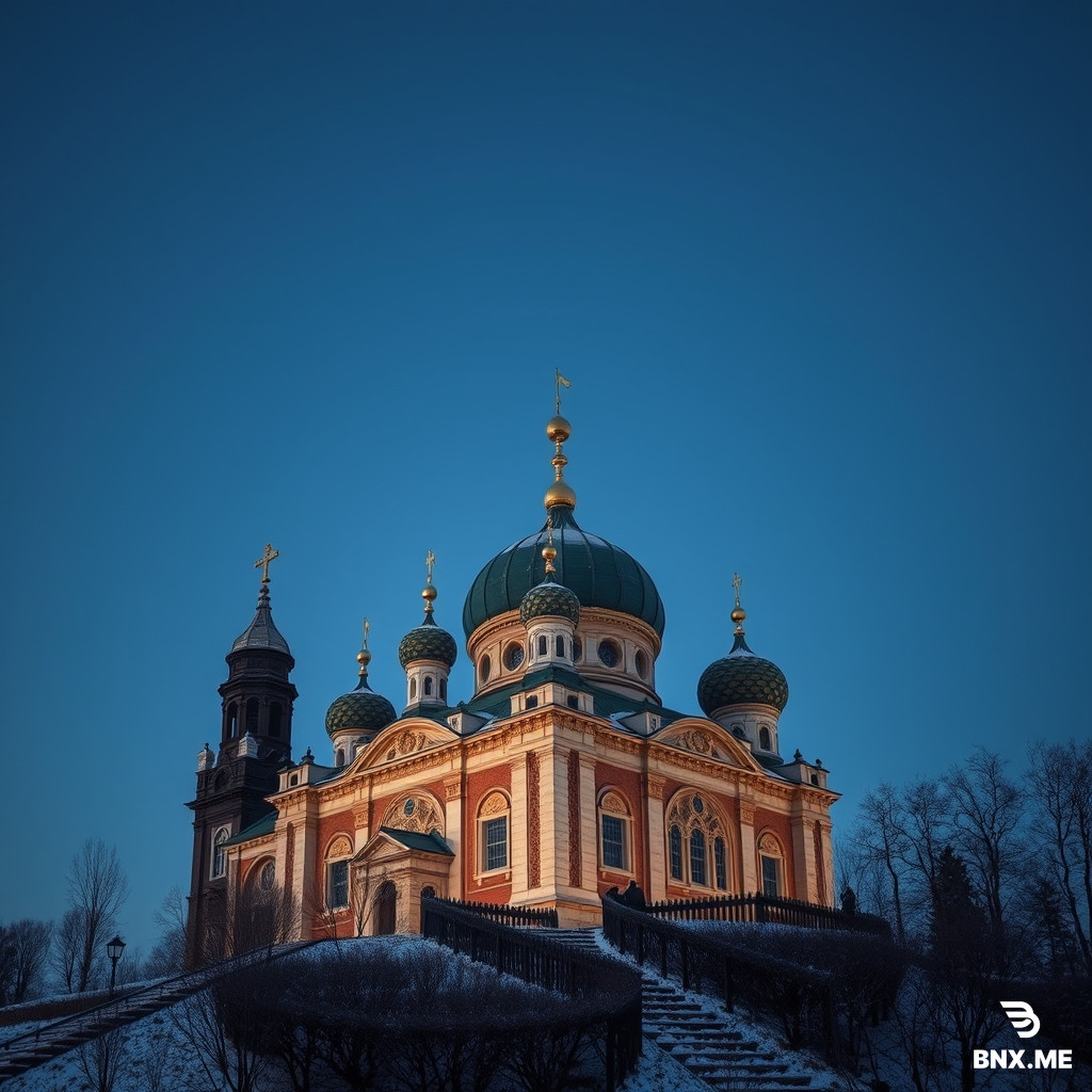старый замок на холме, акварель, мягкие тона