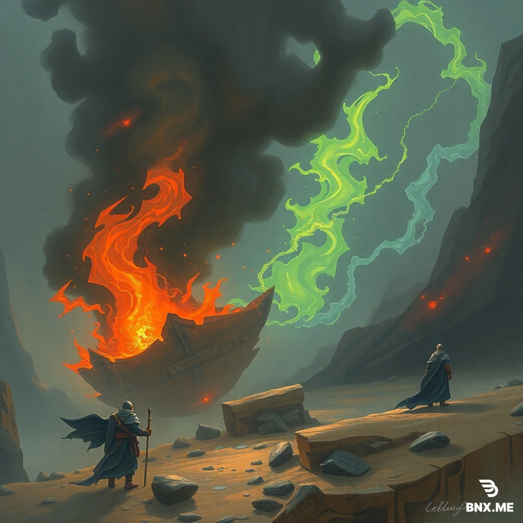 یک شوالیه افسانه‌ای با زره درخشان و شمشیر نورانی، در حال ایستادن روی صخره‌ای بلند در دشت وسیع با رودخانه‌های درخشان و کوه‌های برفی در پس‌زمینه، قلعه‌ای عظیم و باشکوه در دوردست، آسمان طلایی غروب با ابرهای پراکنده و نور خورشید که از پشت کوه‌ها می‌تابد، موجودات جادویی کوچک در اطراف و پرندگان عظیم در پرواز، حس حماسی، شجاعت و ماجراجویی، جزئیات دقیق در زره، شمشیر و محیط، کیفیت بالا و نیمه‌واقع‌گرایانه، زاویه دید گسترده روی دشت و قلعه و زاویه نزدیک روی شوالیه، ترکیب‌بندی سینمایی و پویا، سبک Epic Fantasy