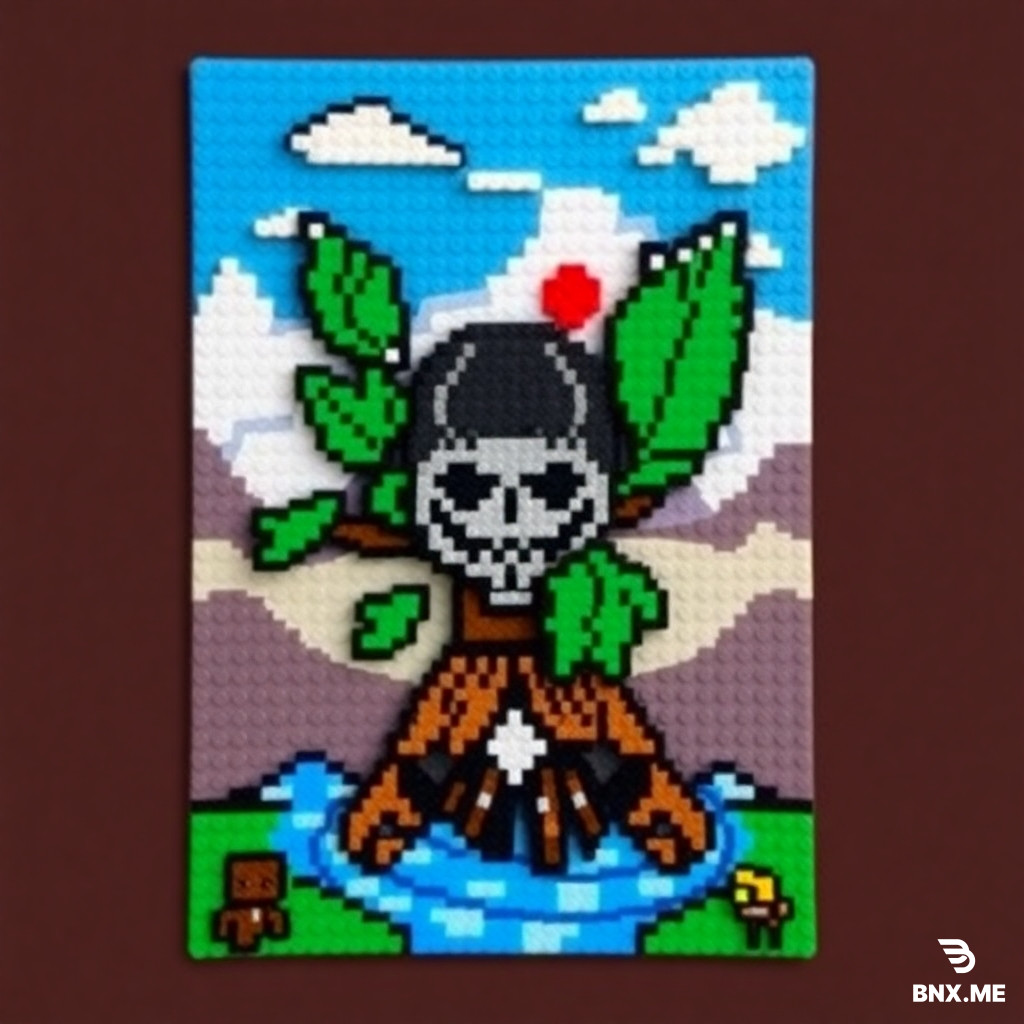 Necesito crear una plantilla de 35 x35 de hama beads sobre el titán de ataque de attack on titan