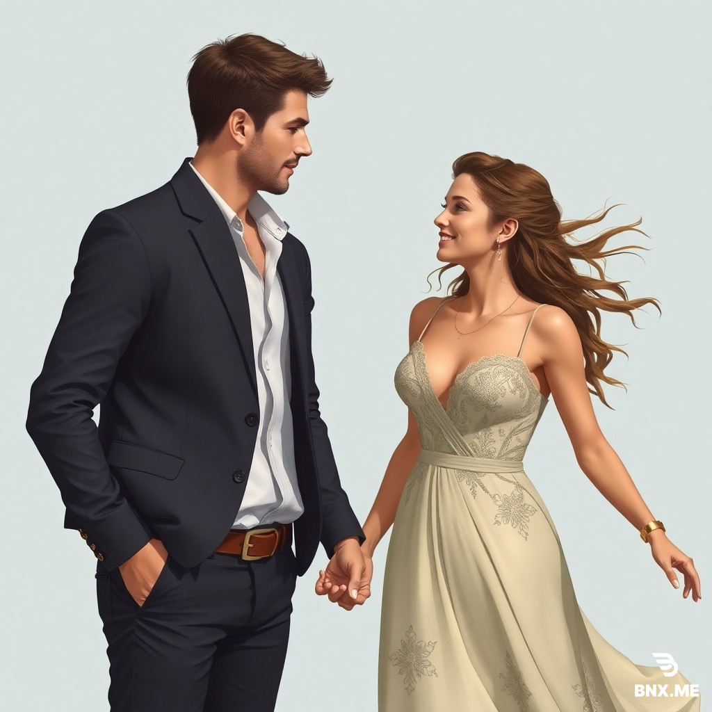 Crea una imagen de Adán y Eva con un hipotermia pasando entre los dos