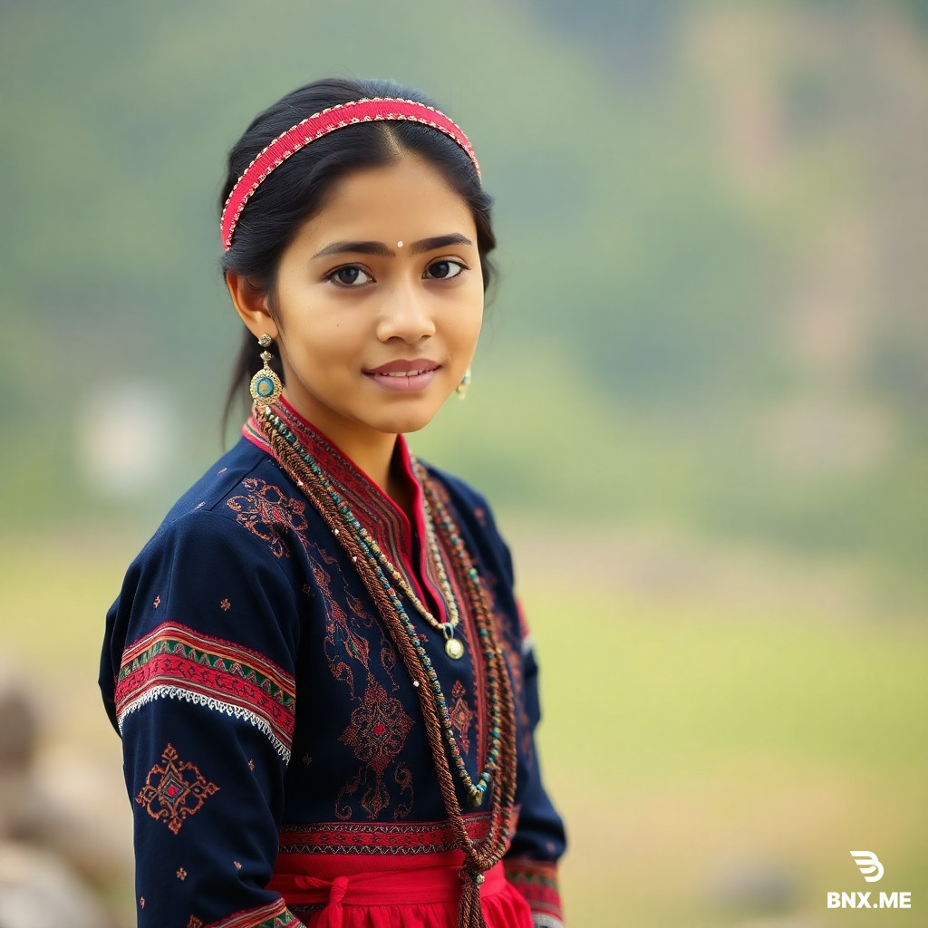 nepali girl with national dress